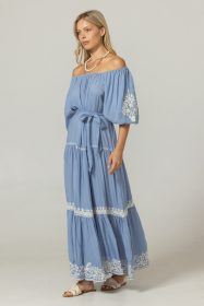 Off shoulder maxi kleid miss june