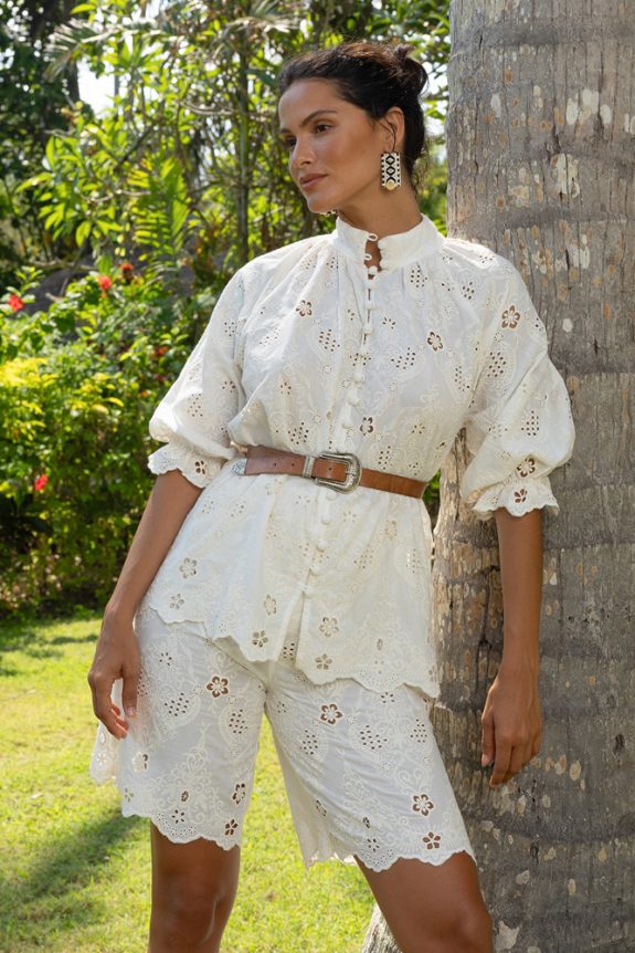 White lace Serena blouse Miss June - Image 2