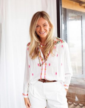 Place du Soleil blouse with embroidery