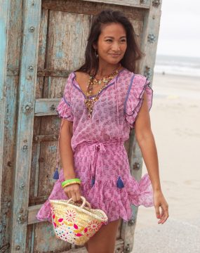 Place du Soleil short sleeve blouse with print