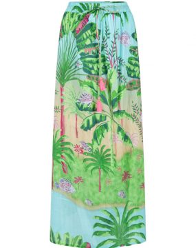 Place du Soleil maxi skirt with jungle print