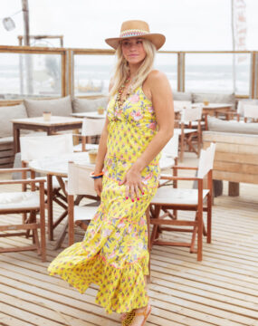 Place du Soleil maxi dress with floral print