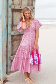 pink dress maxi