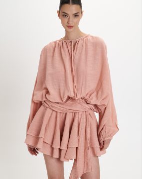 Pearl & Caviar dress with flounce skirt